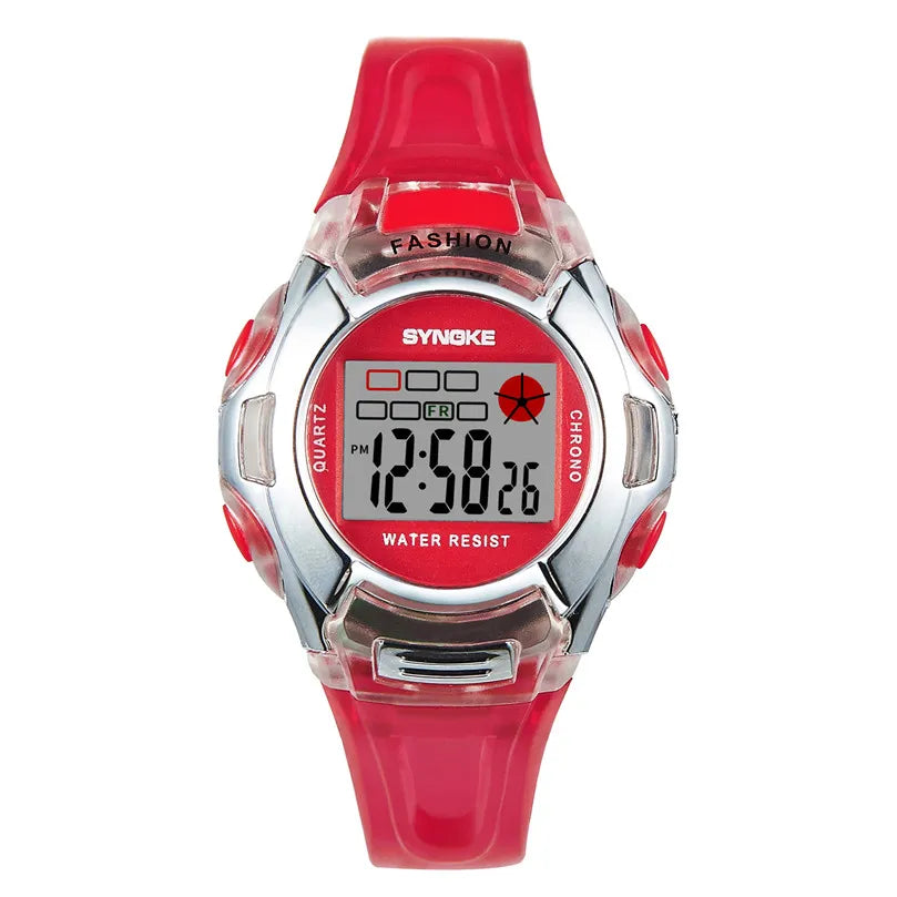 Kids Watch Digital 37mm Small Size 3Bar Water Resistance Gift For Girl Font Luminous Electronic Watch SYNOKE 99329