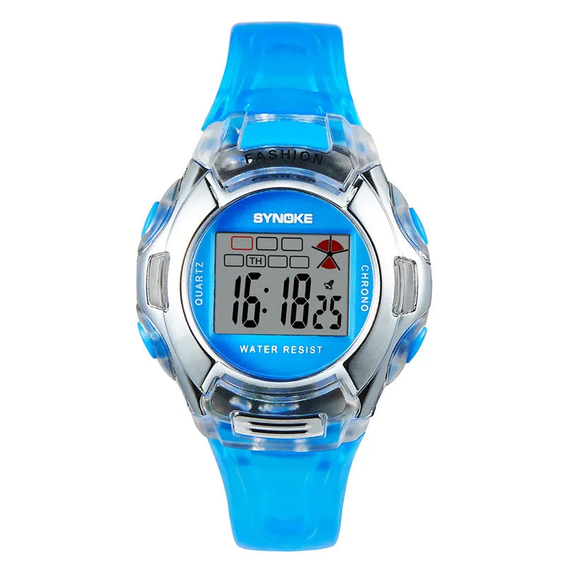 Kids Watch Digital 37mm Small Size 3Bar Water Resistance Gift For Girl Font Luminous Electronic Watch SYNOKE 99329
