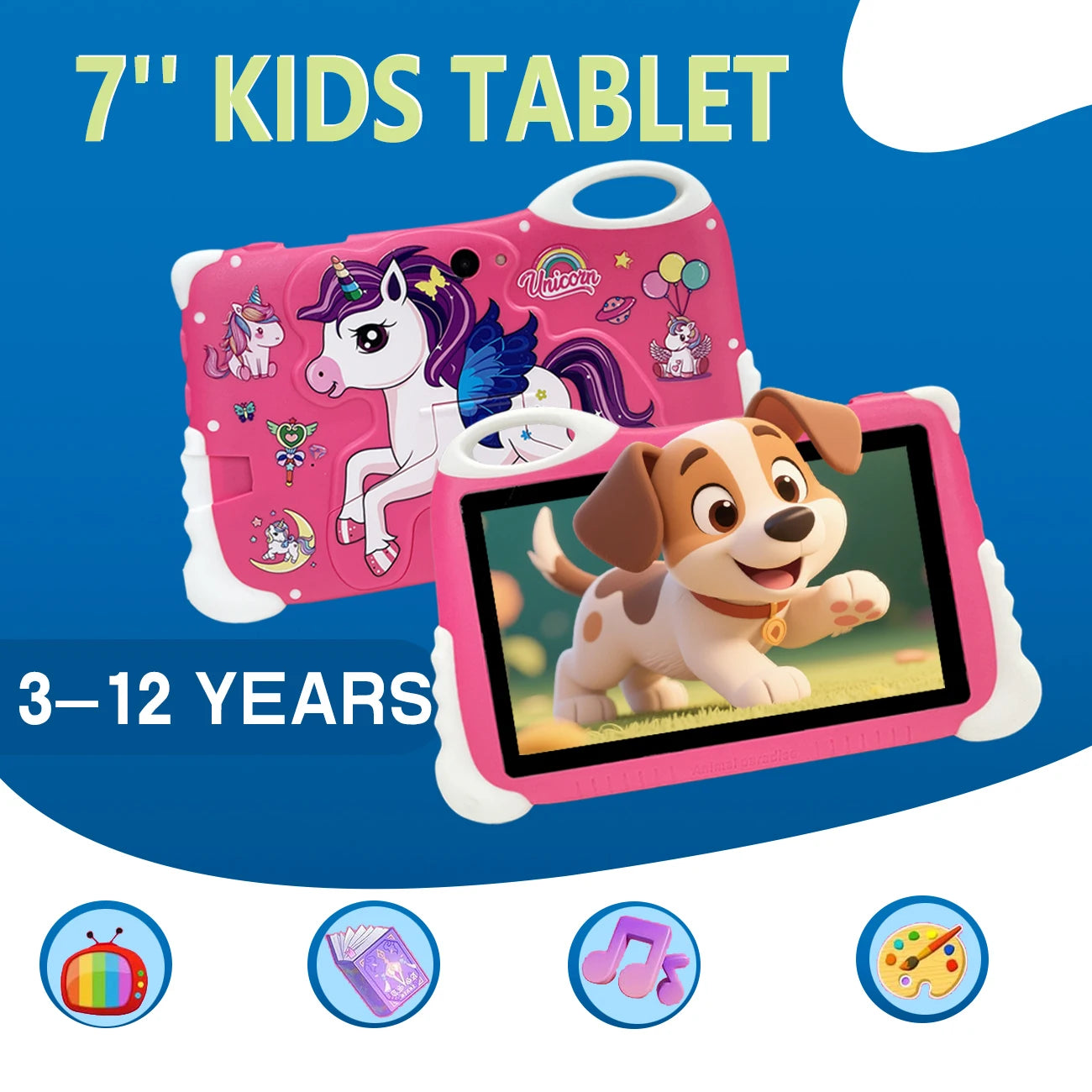 Kids Tablet 7 Inch with 2GB RAM+32GB ROM, 3000mAh, Dual Camera, with Parent Control & Kids Education,children's gifts