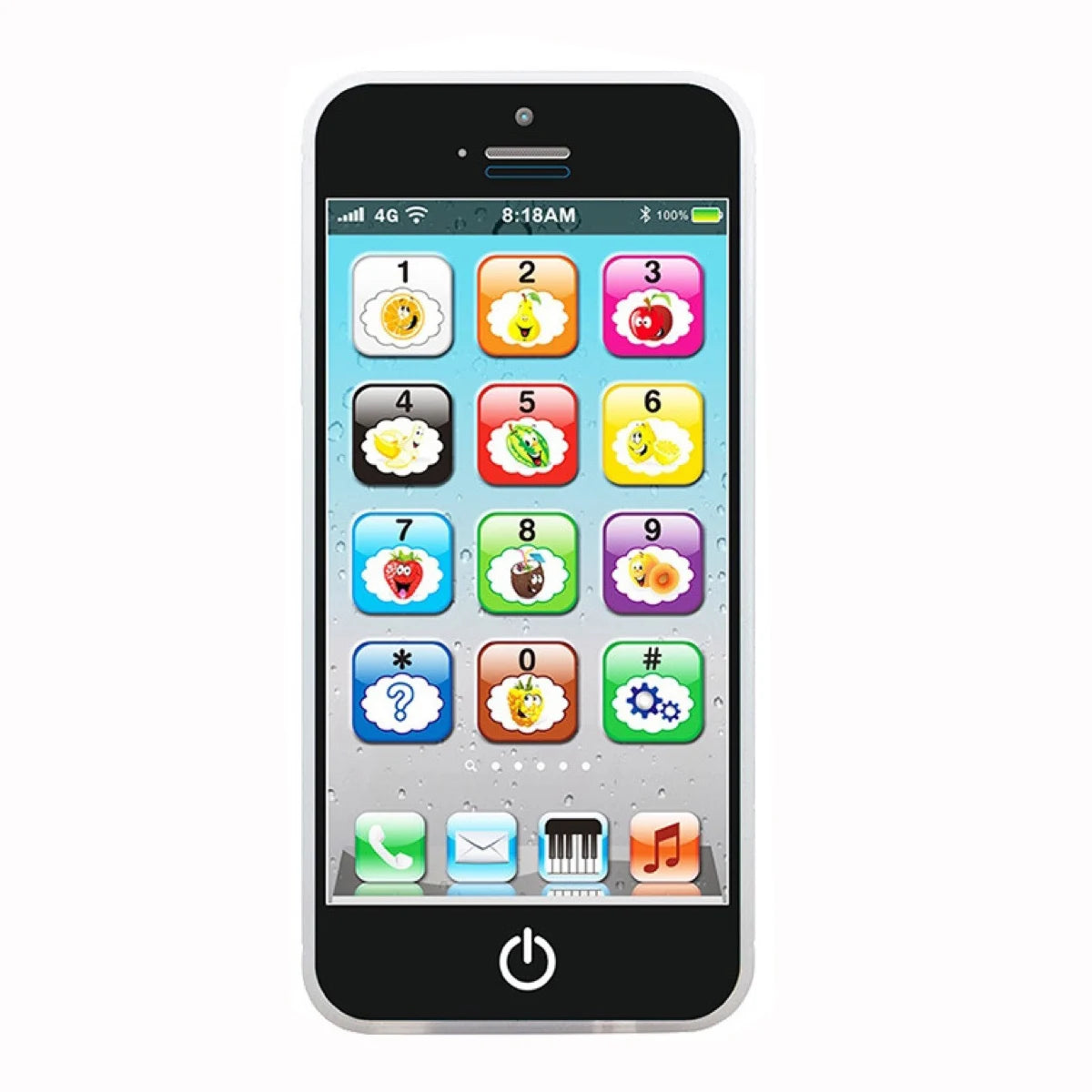 Kids Fun Learning Play Phone - Interactive Simulation, Numbers & Fruits, 12 Educational Keys - Fosters Cognitive Skills, Built-i