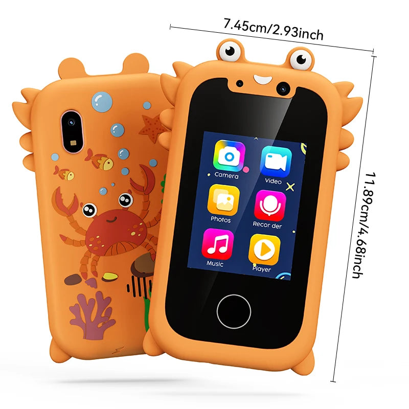 Kids Smart Phone Toys for Girls Christmas Gifts Touchscreen Toddler Learning Cell Toy Phone with Dual Camera Game Music Player