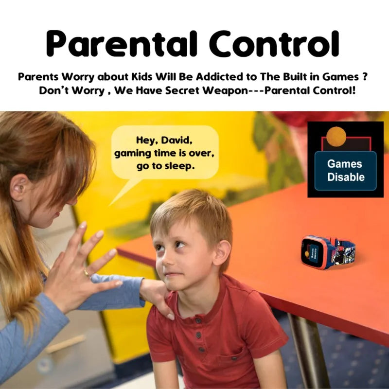 Kids Smart Watch 1.44 IPS Touch Screen 11 Games Dual Cameras Video Music Player Voice Recorder Pedometer Children Clock Gifts