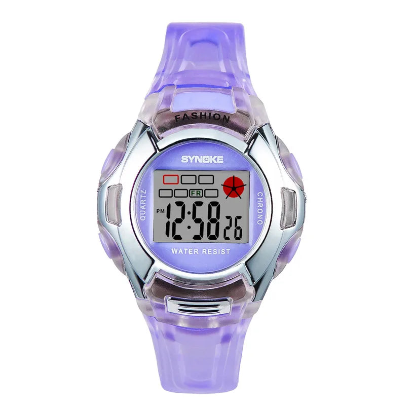 Kids Watch Digital 37mm Small Size 3Bar Water Resistance Gift For Girl Font Luminous Electronic Watch SYNOKE 99329