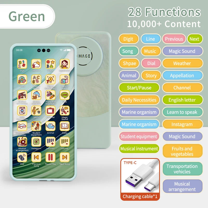 Children Toys Cell Phone Baby Early Education Story Mobile Phone Toys Study English Toys Corpuscle Audio Book Music Toys Gifts