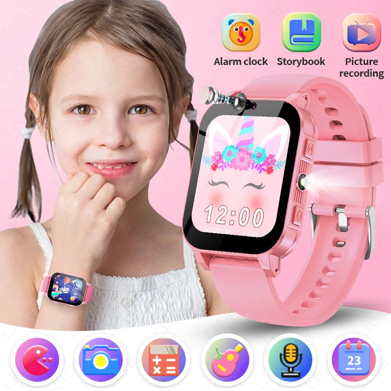 Kids Smart Watches With Camera Music Video Player Flashlight Pedometer Children's Smartwatch Game Digital Watch Boys Girls Gift