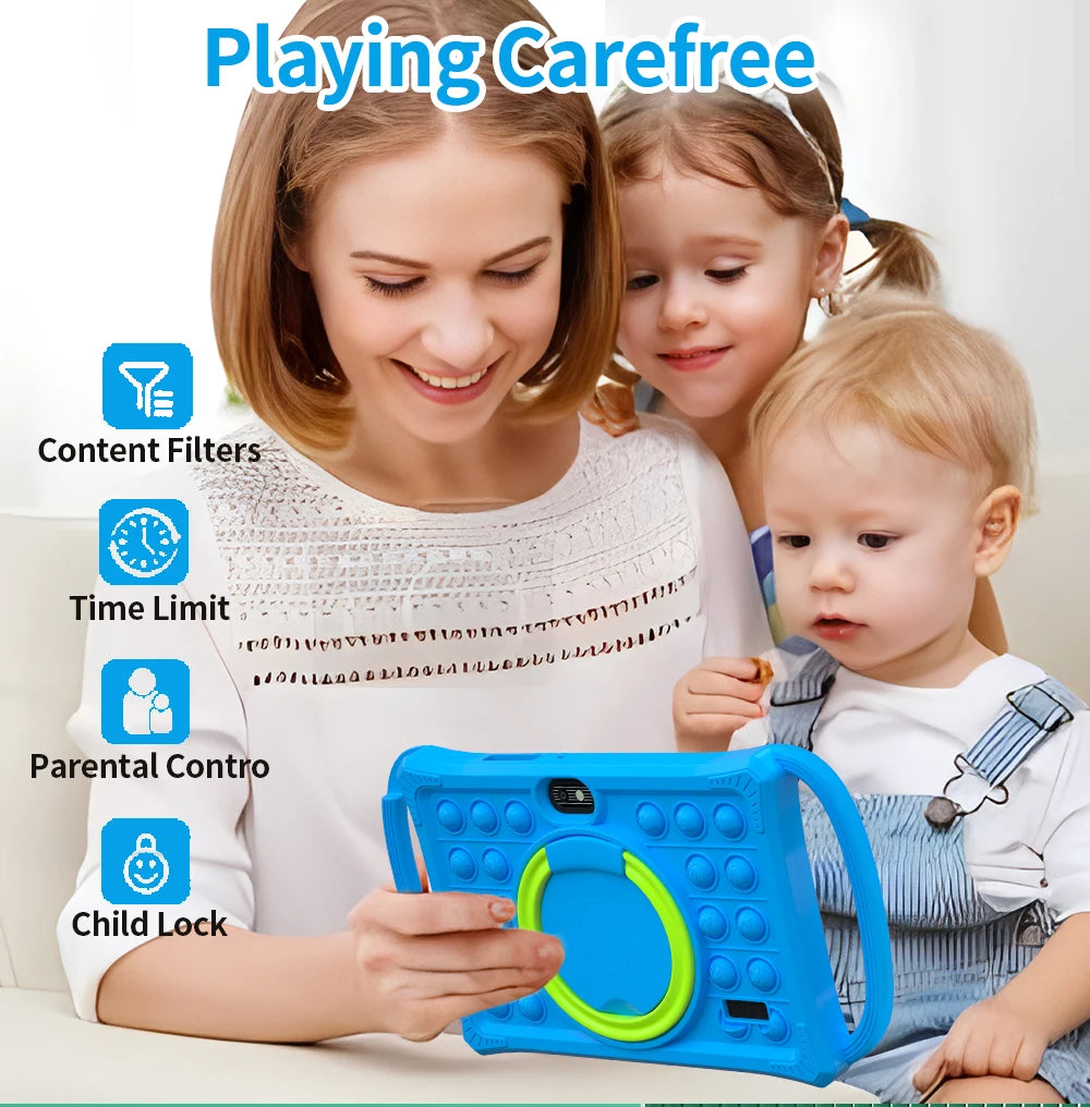 Kids Tablet 7.0 Inch  Android 12 Quad Core 4GB RAM+64GB ROM 4500mAh Dual Camera WiFi Parental Control