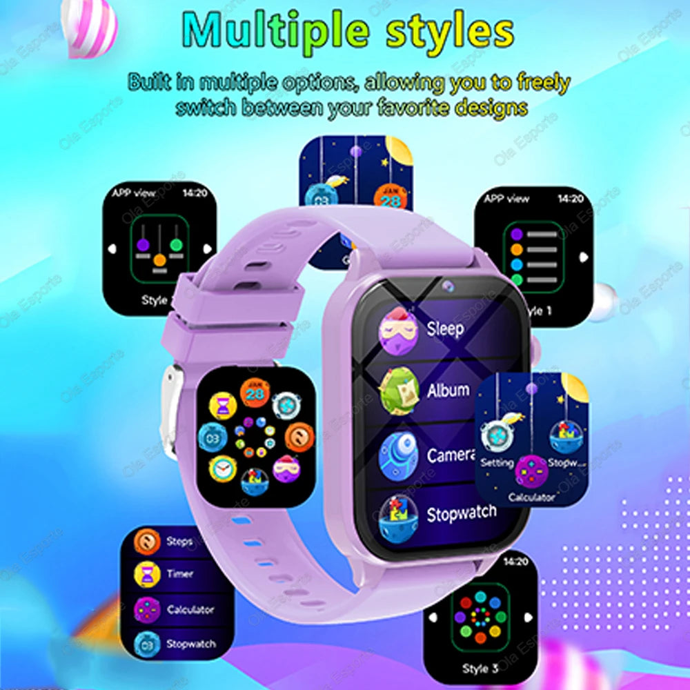 Children's Wristwatch 18 Games Kids Smart Watch Pedometer Tracker Time Display Sleep Calculator Stopwatch Flashlight Smartwatch
