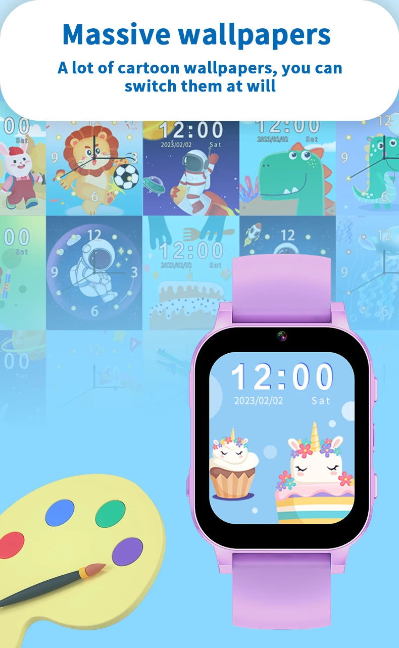 Kids Smart Watches With Camera Music Video Player Flashlight Pedometer Children's Smartwatch Game Digital Watch Boys Girls Gift