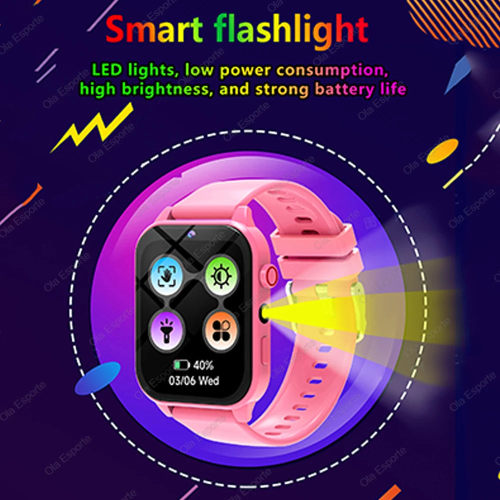 Children's Wristwatch 18 Games Kids Smart Watch Pedometer Tracker Time Display Sleep Calculator Stopwatch Flashlight Smartwatch