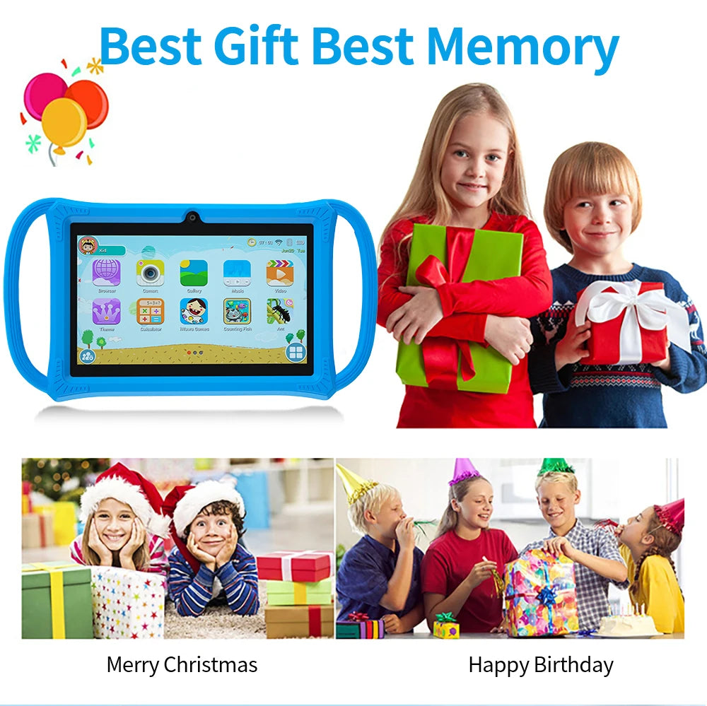 Kids Tablet 7.0 Inch  Android 12 Quad Core 4GB RAM+64GB ROM 4500mAh Dual Camera WiFi Parental Control