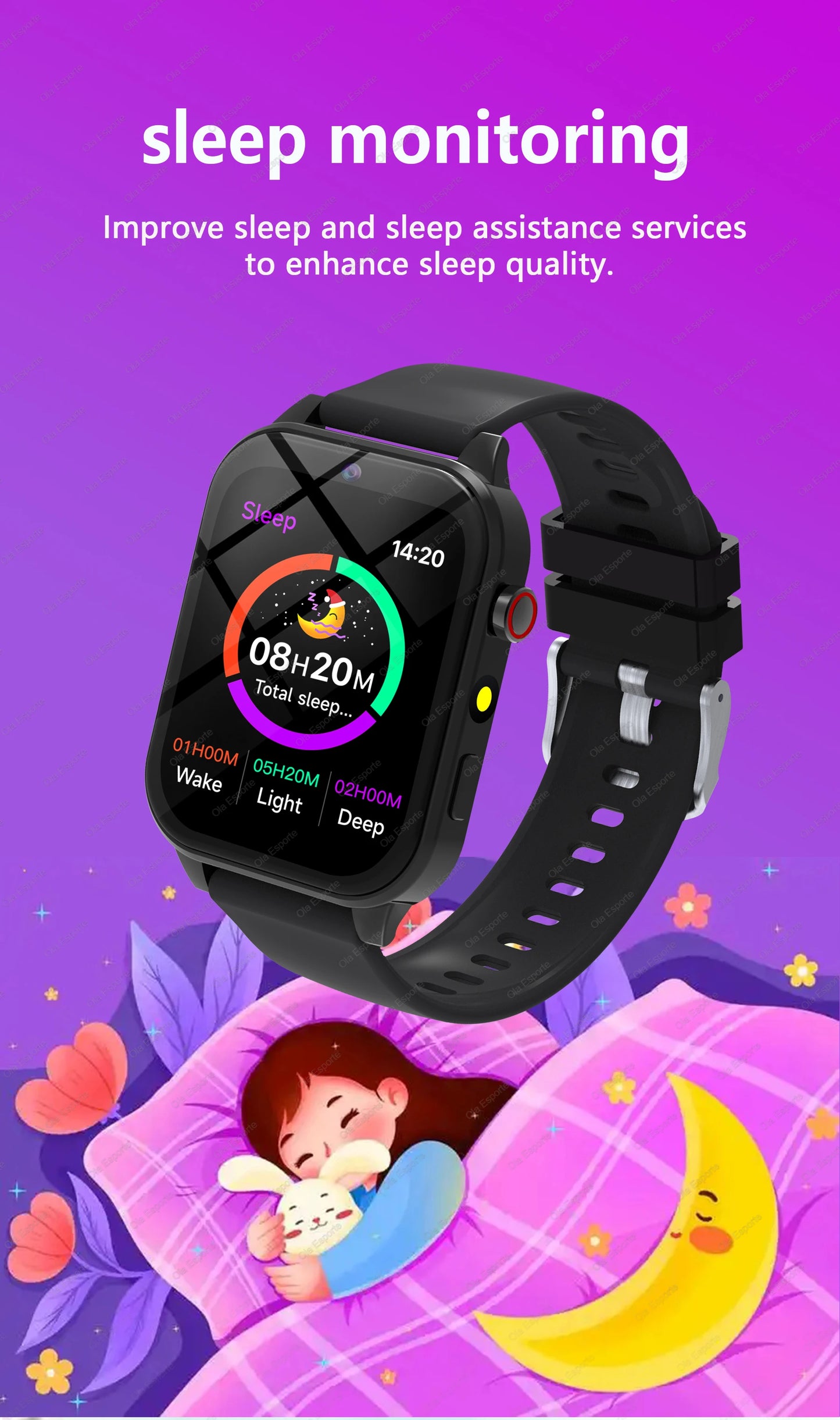 Children's Wristwatch 18 Games Kids Smart Watch Pedometer Tracker Time Display Sleep Calculator Stopwatch Flashlight Smartwatch