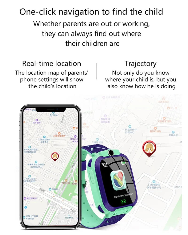 Kids smart watch, SIM card, kids smart watch, phone call, camera, voice requests, photo, boy, girl, gift, document, screen, Q19