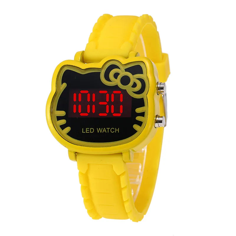 New Hello Kitty Cute Cartoon Electronic Watch Child Primary School Students Girls Waterproof Kids Watches Women Gifts