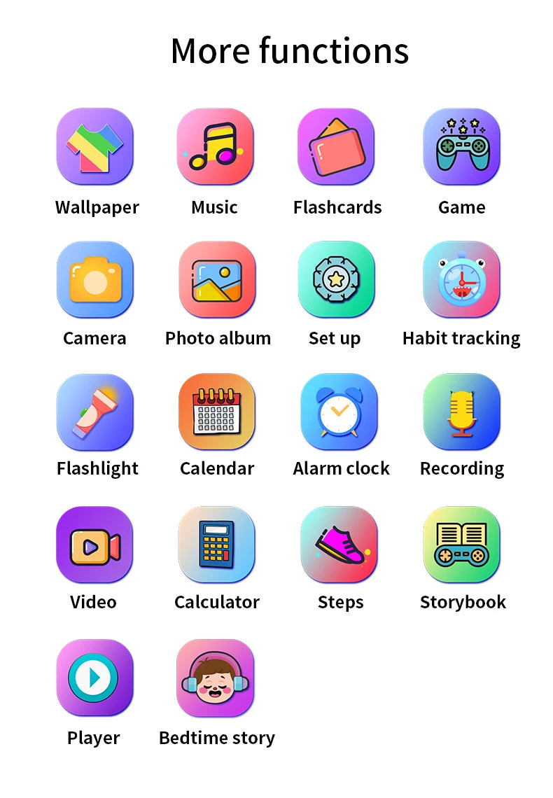 Kids Smart Watches With Camera Music Video Player Flashlight Pedometer Children's Smartwatch Game Digital Watch Boys Girls Gift