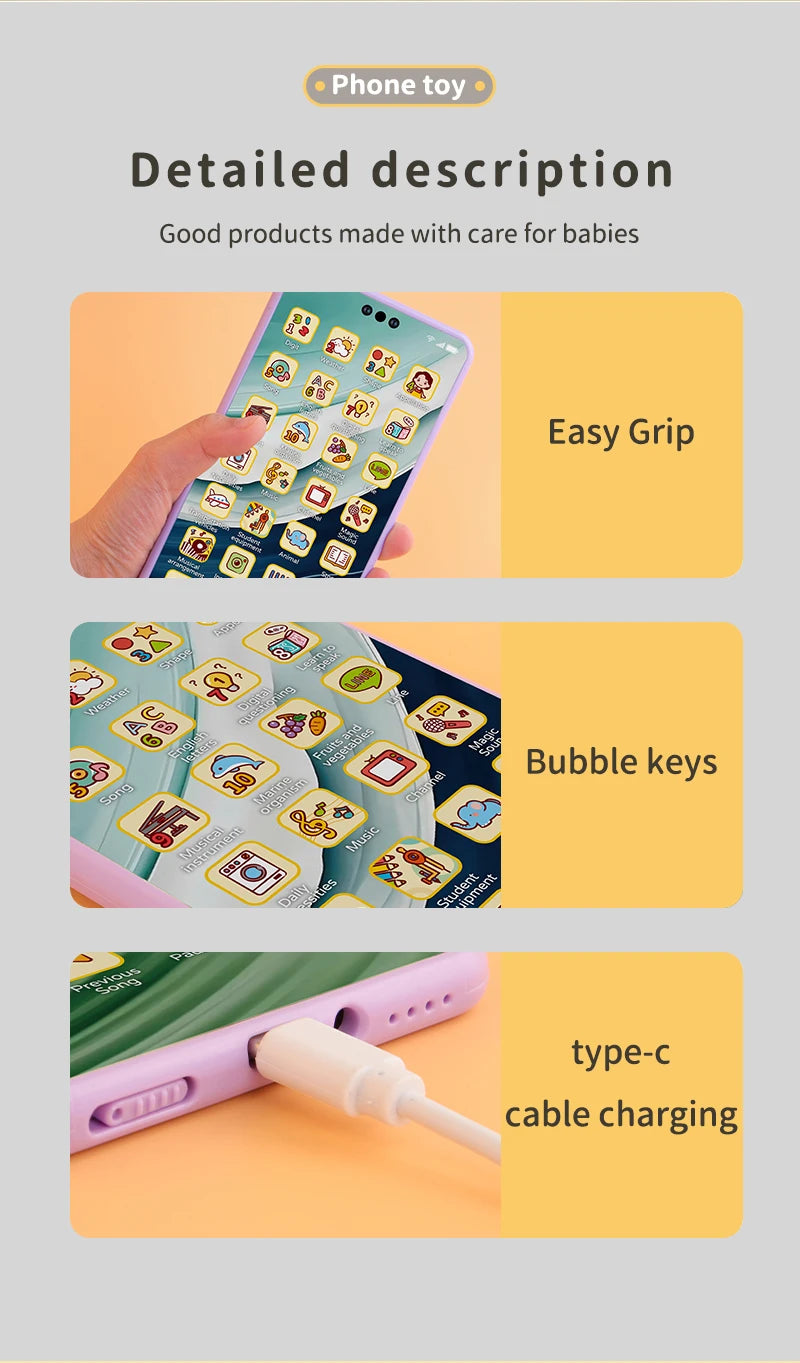 Children Toys Cell Phone Baby Early Education Story Mobile Phone Toys Study English Toys Corpuscle Audio Book Music Toys Gifts
