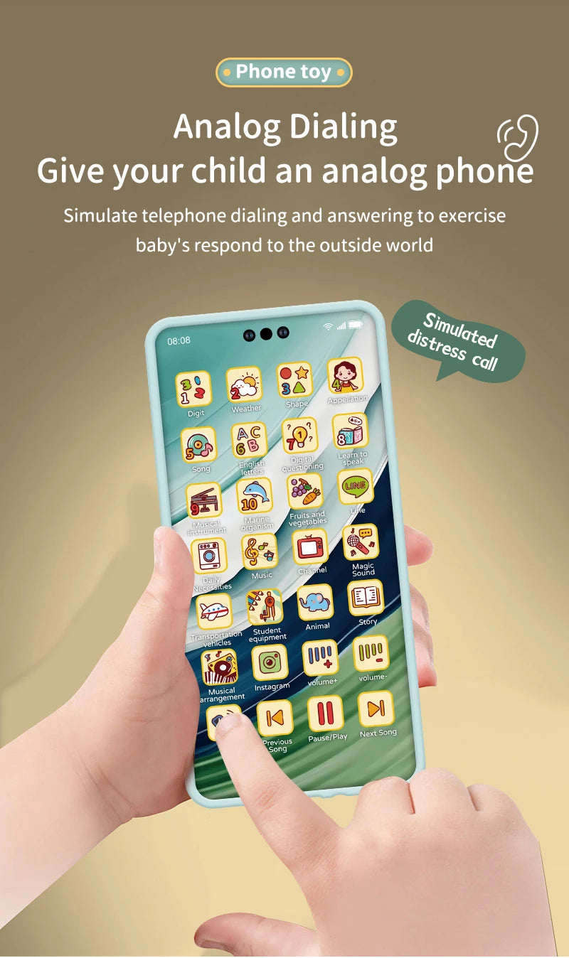 Children Toys Cell Phone Baby Early Education Story Mobile Phone Toys Study English Toys Corpuscle Audio Book Music Toys Gifts