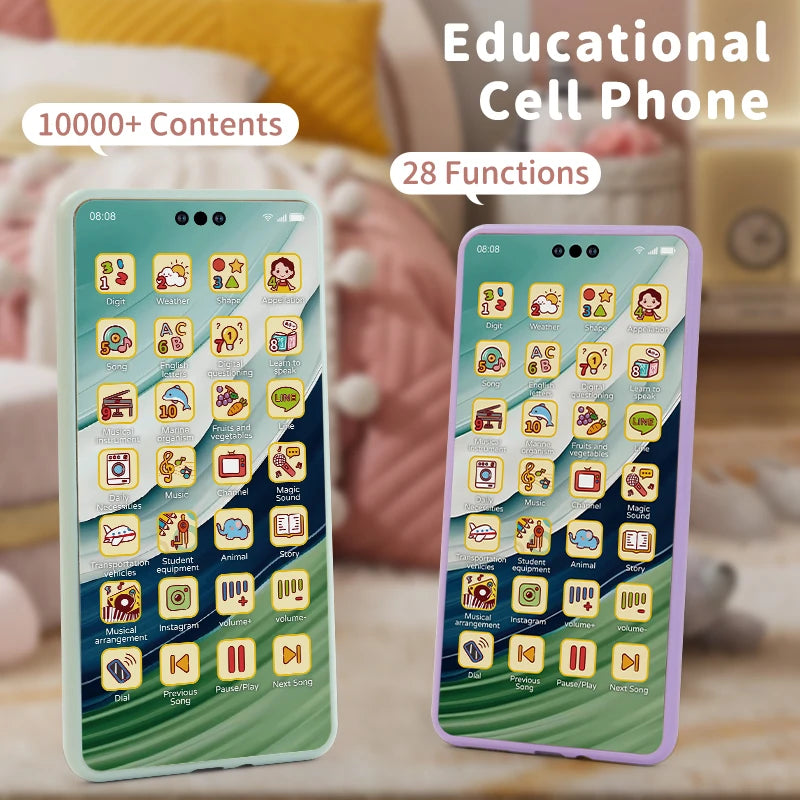 Children Toys Cell Phone Baby Early Education Story Mobile Phone Toys Study English Toys Corpuscle Audio Book Music Toys Gifts