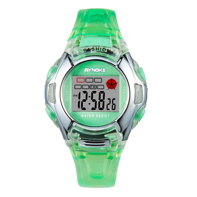 Kids Watch Digital 37mm Small Size 3Bar Water Resistance Gift For Girl Font Luminous Electronic Watch SYNOKE 99329