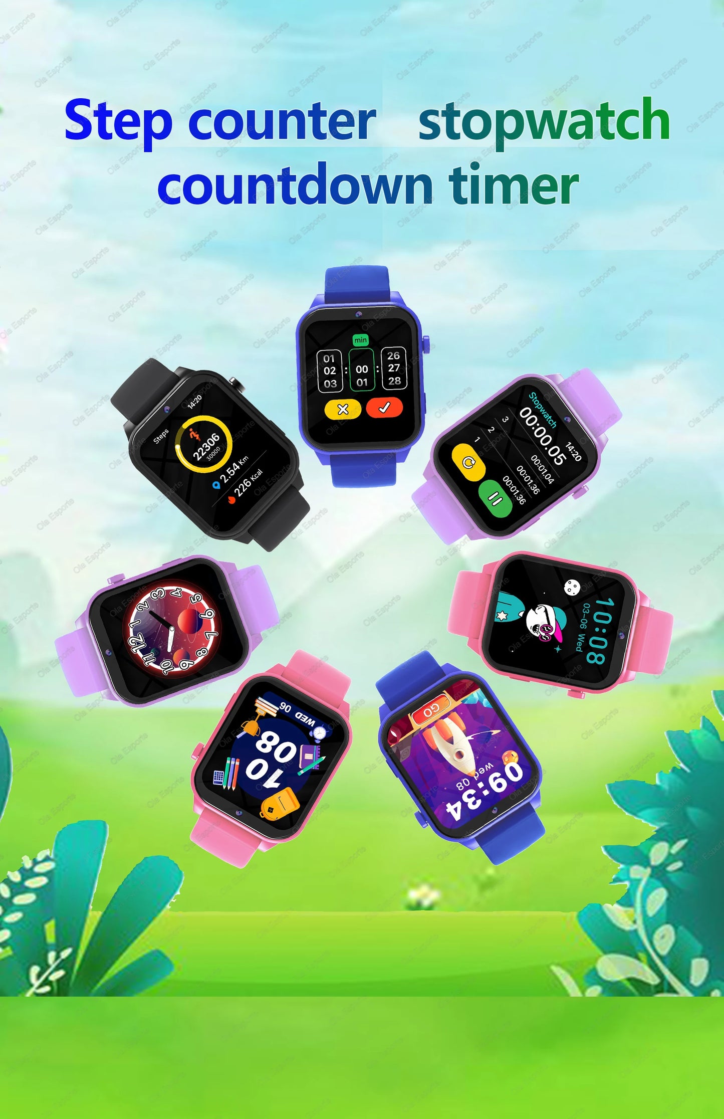 Children's Wristwatch 18 Games Kids Smart Watch Pedometer Tracker Time Display Sleep Calculator Stopwatch Flashlight Smartwatch