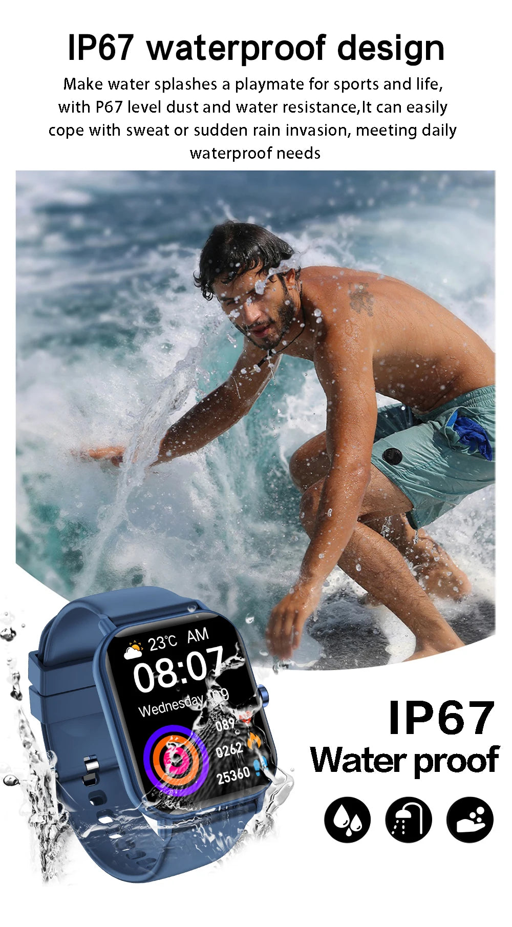 Kids Watch Sport HD Screen Kids Smart Watch With Silicone Strap Waterproof Electronic Wristwatch For Boys Girls Children's Gift