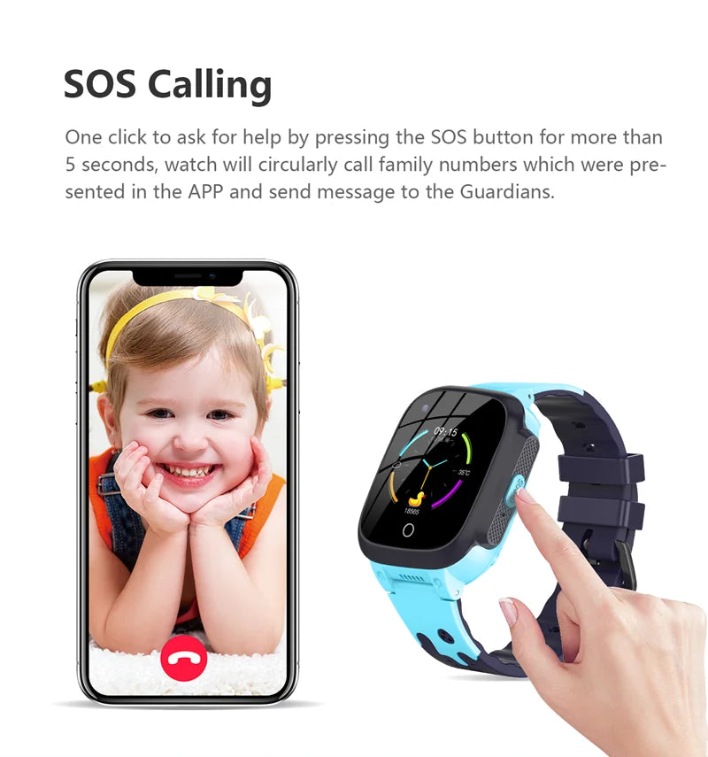Next-Gen Kids Smart Watch – 4G, GPS, Video Call, Waterproof & Temperature Monitor