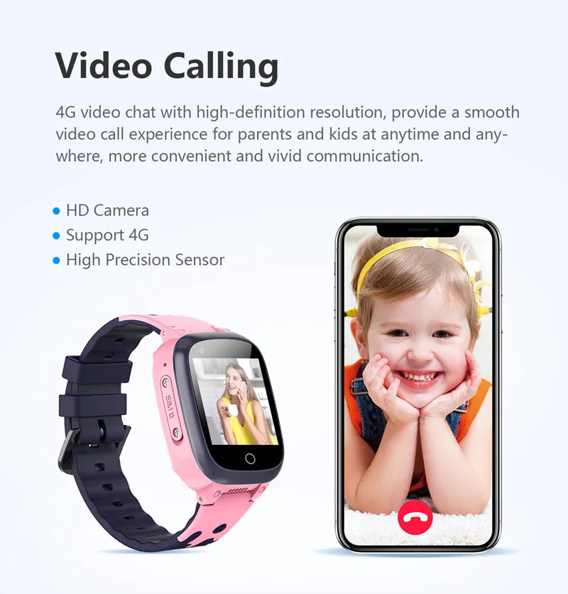Next-Gen Kids Smart Watch – 4G, GPS, Video Call, Waterproof & Temperature Monitor
