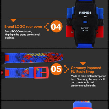 SKMEI Kids Watches LED Digital Children Cartoon Sports Watches Robot Transformation Toys Boys Wristwatches montre enfant 1095