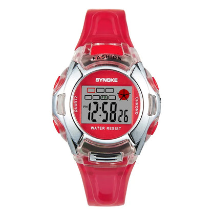 Kids Watch Digital 37mm Small Size 3Bar Water Resistance Gift For Girl Font Luminous Electronic Watch SYNOKE 99329