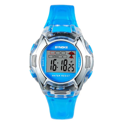 Kids Watch Digital 37mm Small Size 3Bar Water Resistance Gift For Girl Font Luminous Electronic Watch SYNOKE 99329
