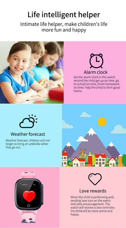 Smart Watch Kids 4G gps WIFI Tracking Video Call Waterproof Thermometer SmartWatch Tracker Boy Girl Student Phone Clock LT25
