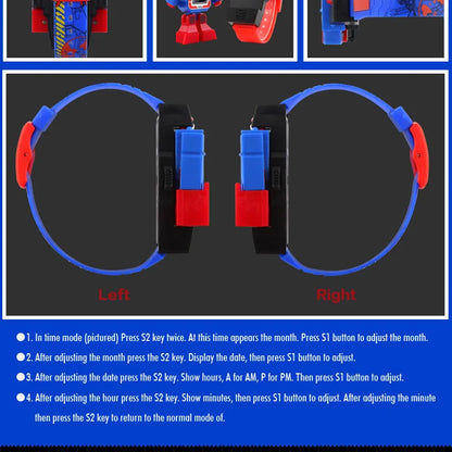 SKMEI Kids Watches LED Digital Children Cartoon Sports Watches Robot Transformation Toys Boys Wristwatches montre enfant 1095