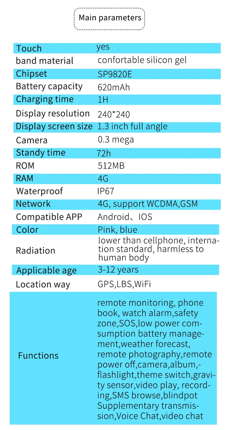 Smart Watch Kids 4G gps WIFI Tracking Video Call Waterproof Thermometer SmartWatch Tracker Boy Girl Student Phone Clock LT25