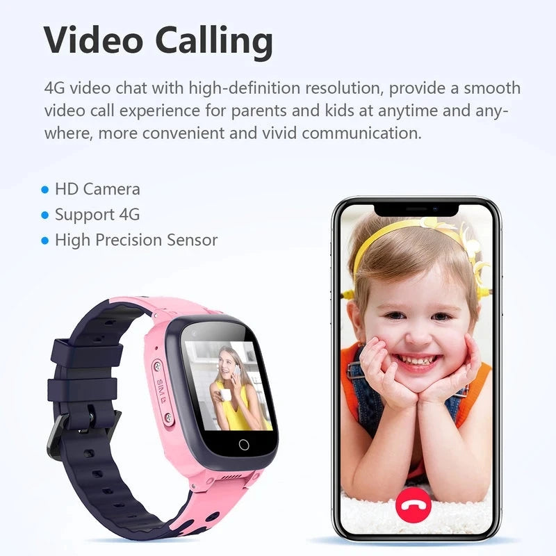 Next-Gen Kids Smart Watch – 4G, GPS, Video Call, Waterproof & Temperature Monitor