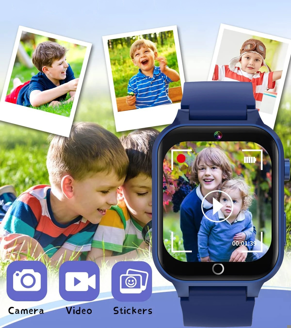 Kids Digital Smart Watch – Touch Screen, 26 Games, Music, Camera & Pedometer