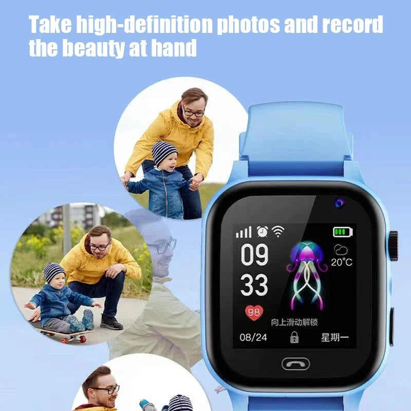 Smart Safety Watch for Kids – 4G GPS, SOS, Camera, SIM Card & Waterproof Protection