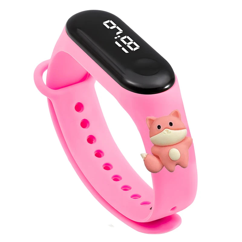 LED Digital Kids Watch – Waterproof Sports Design with Dinosaur & Unicorn