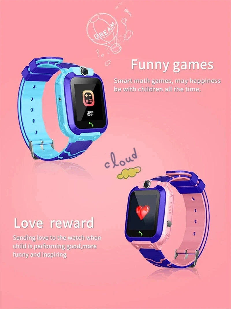 Kids Smart Watch – SOS, GPS Location, SIM Card Call, Camera & Waterproof | iOS & Android