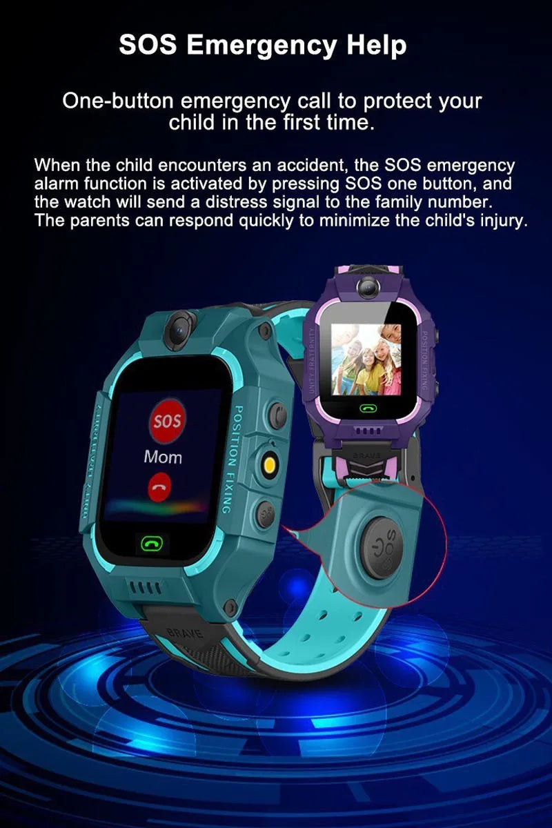 Kids smart watch, SIM card, kids smart watch, phone call, camera, voice requests, photo, boy, girl, gift, document, screen, Q19