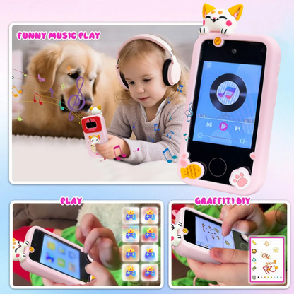 Kids Smart Toy Phone Toddler Touchscreen Game Phone MP3 Music Player with Dual Camera for Girl Boy Christmas Birthday Gifts