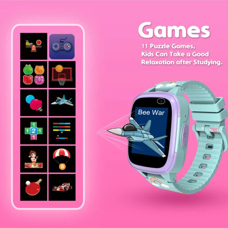Kids Smartwatch with IPS Touch Screen – Dual Cameras, Games, Music, Video & Pedometer