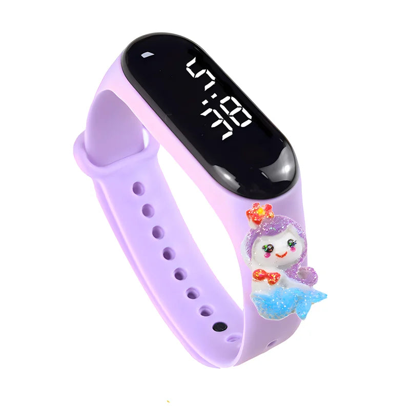 LED Digital Kids Watch – Waterproof Sports Design with Dinosaur & Unicorn