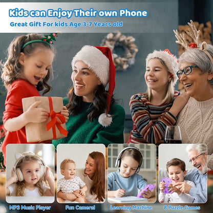 Kids Smart Phone Toys for Girls Christmas Gifts Touchscreen Toddler Learning Cell Toy Phone with Dual Camera Game Music Player