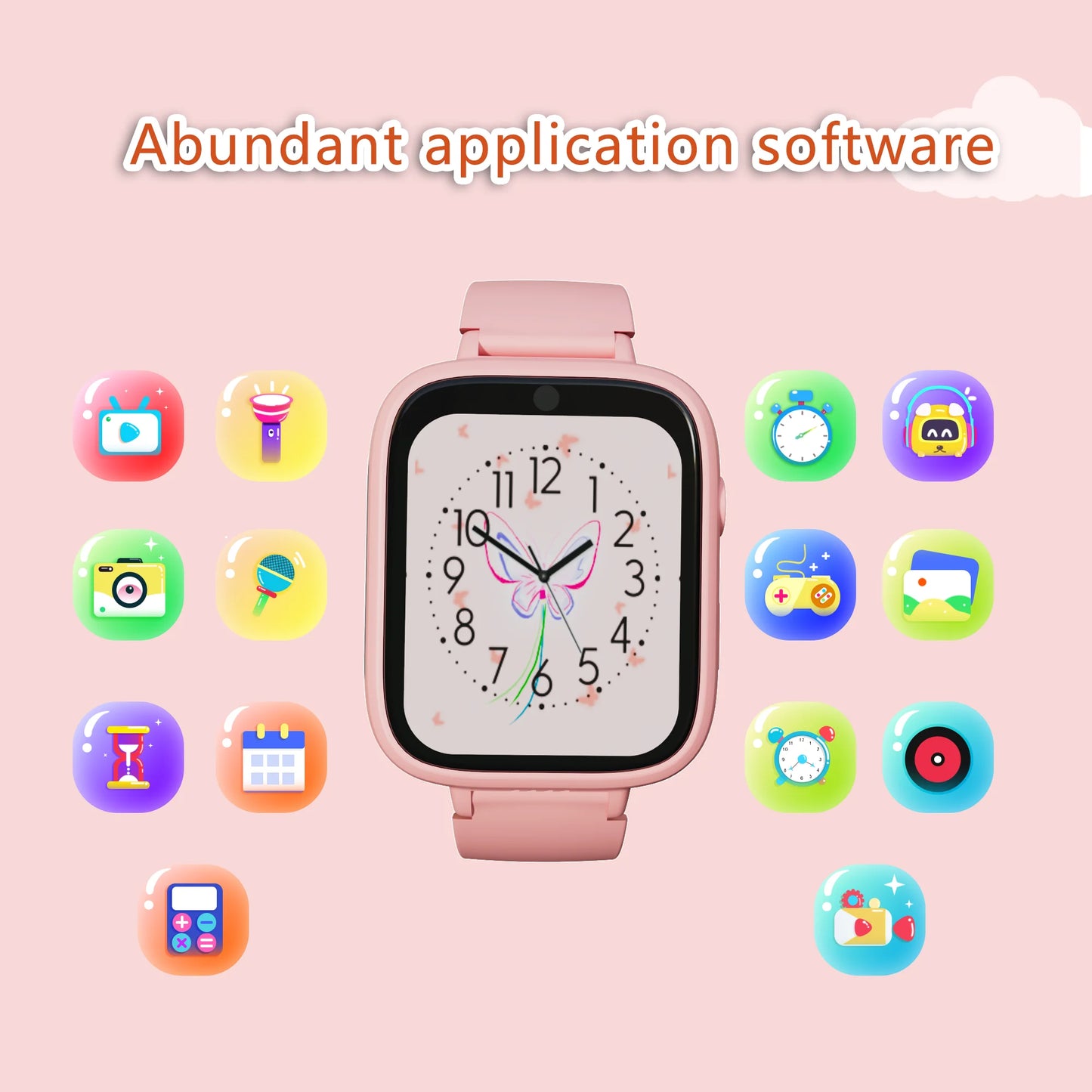 Smart Watch for Kids With 5 Games Alarm Clock Touchscreen Calendaring Camera Music Player Time Display Video & Audio Recording