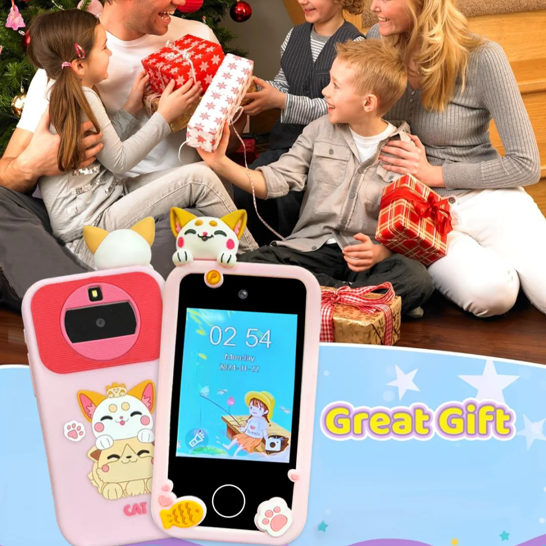 Kids Interactive Smart Toy Phone – Touchscreen, Dual Camera, MP3 Music Player & Fun Learning