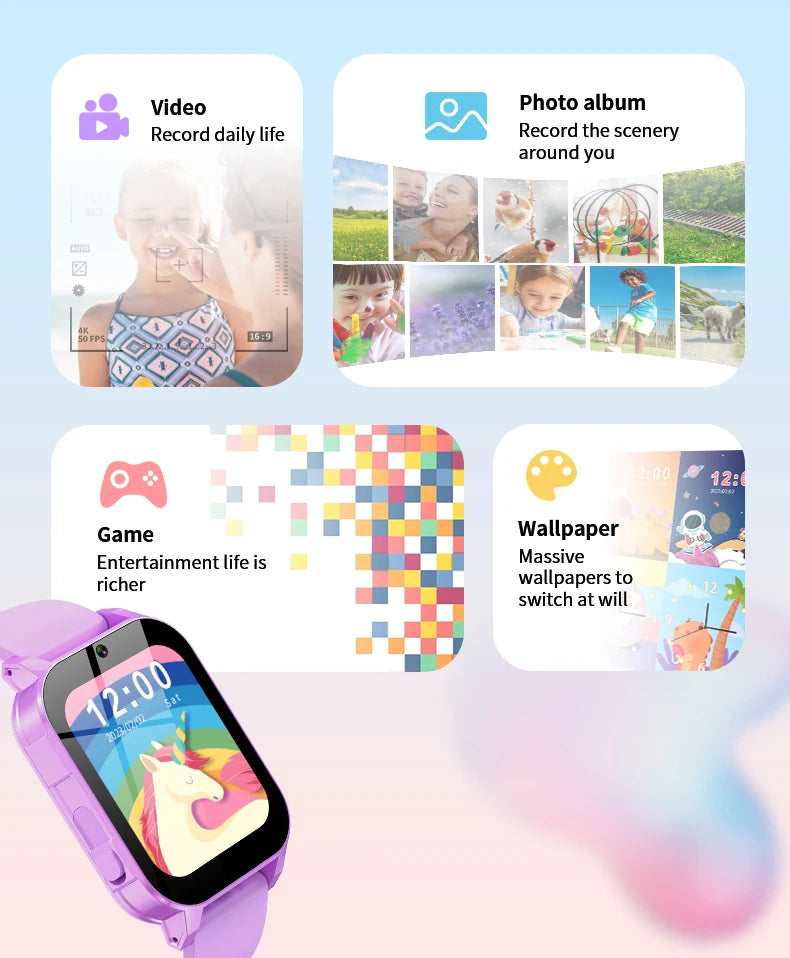 Kids Digital Smartwatch – Camera, Music & Video Player, Flashlight, Pedometer & Games