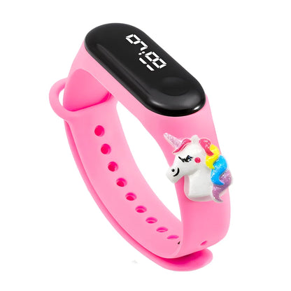 Waterproof Sports Watch for Kids Cartoon Dinosaur Unicorn Toys Children Led Digital Electronic Watch for Boys Girls Bracelet