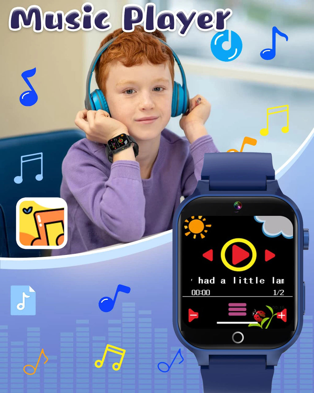 Advanced Kids Smart Watch – Games, Music Player, Video, Habit Tracker & Alarm Clock