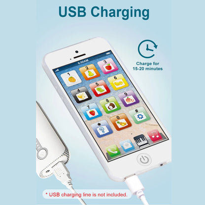 Kids Fun Learning Play Phone - Interactive Simulation, Numbers & Fruits, 12 Educational Keys - Fosters Cognitive Skills, Built-i