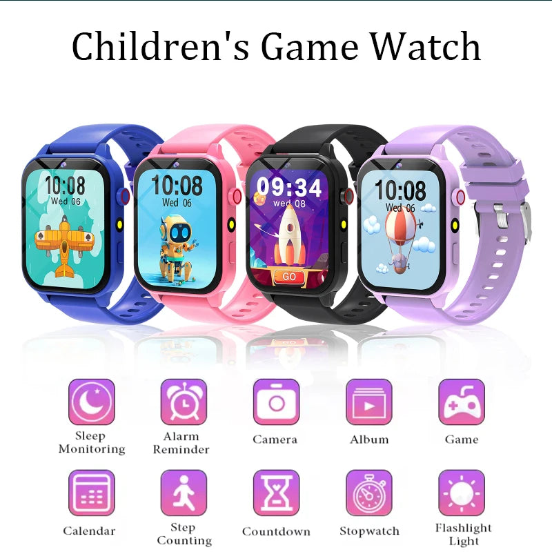 Kids Smart Game Watch – HD Color Screen, Flashlight, Sleep Tracker & Waterproof