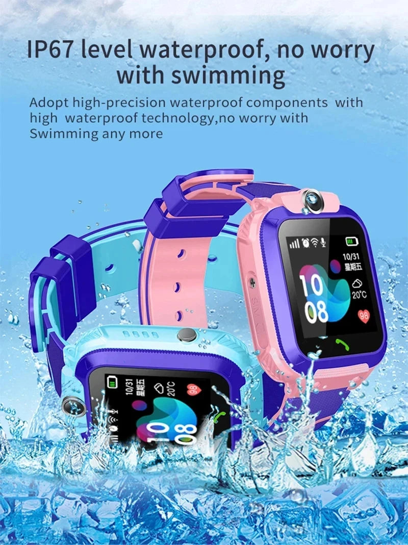 Kids Smart Watch – SOS, GPS Location, SIM Card Call, Camera & Waterproof | iOS & Android